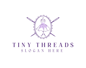 Fashion Dress Needle logo design