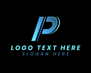 Gradient - Cyber Team Brand Letter P logo design