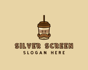 Straw - Coffee Mustache Cup logo design