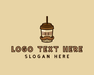 Coffee Mustache Cup Logo