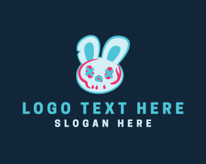 Cyber - Glitch Bunny Rabbit logo design