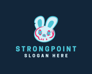 Anaglyph 3d - Glitch Bunny Rabbit logo design