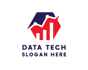Database - Upward Hexagon Chart logo design