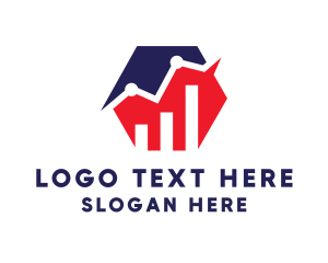 Stock Exchange - Upward Hexagon Chart logo design