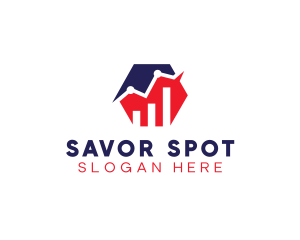 Upward Hexagon Chart logo design