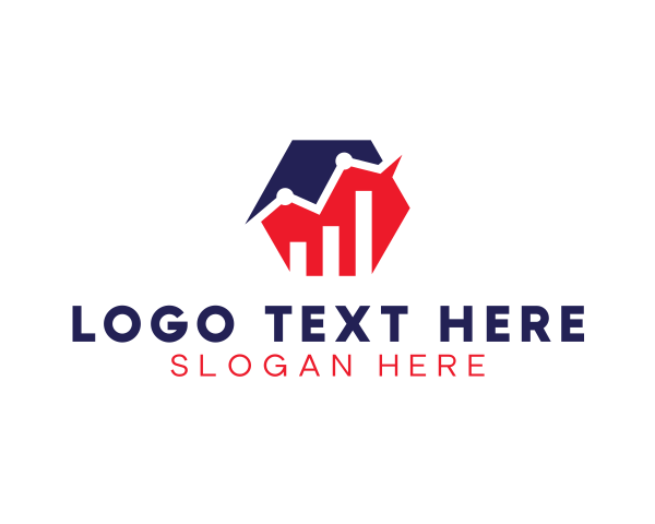 Chart - Upward Hexagon Chart logo design