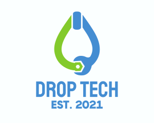 Drop - Water Drop Wrench logo design