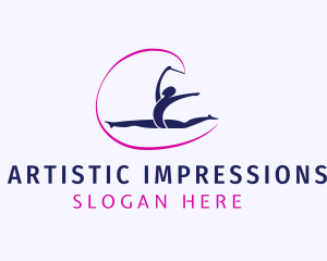 Exhibition - Ribbon Rhythmic Gymnastics logo design