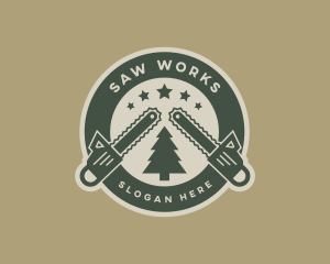 Chainsaw - Chainsaw Lumberjack Logging logo design