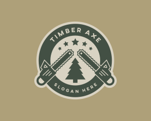 Lumberjack - Chainsaw Lumberjack Logging logo design