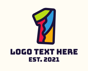One - Colorful Number 1 logo design