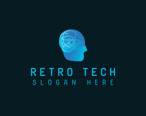 Tech Brain Circuit logo design