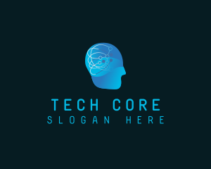 Tech Brain Circuit logo design