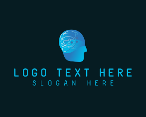 Cyber - Tech Brain Circuit logo design