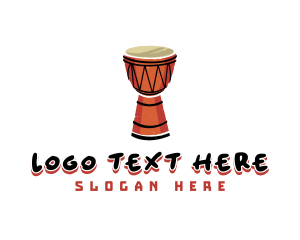 Beat - Djembe Musical Instrument logo design