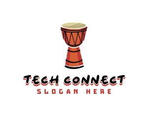 Player - Djembe Musical Instrument logo design