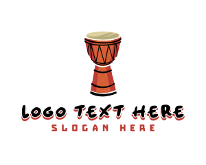 Song - Djembe Musical Instrument logo design