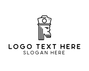 Vlog - Minimalist King Camera logo design