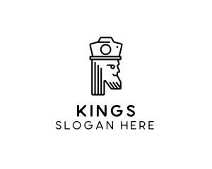 Minimalist King Camera logo design