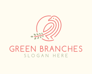 Branch Bird Wreath logo design