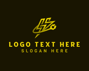 Lineman - Electrical Plug Lightning logo design