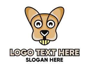Emoji - Happy Cartoon Kangaroo logo design