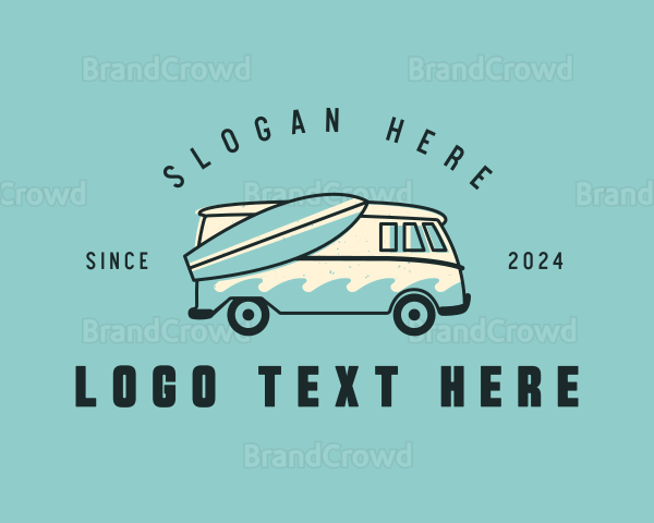 Surf Van Travel Vacation Logo