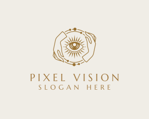 Elegant Hand Eye Vision logo design