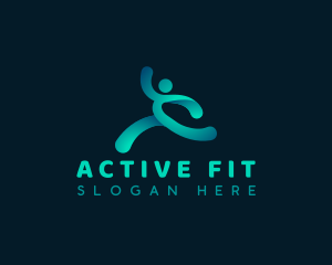 Athlete Fitness Running logo design