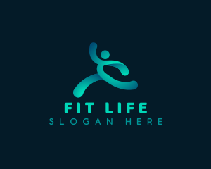 Athlete Fitness Running logo design