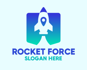 Missile - Modern Blue Gradient Rocket logo design