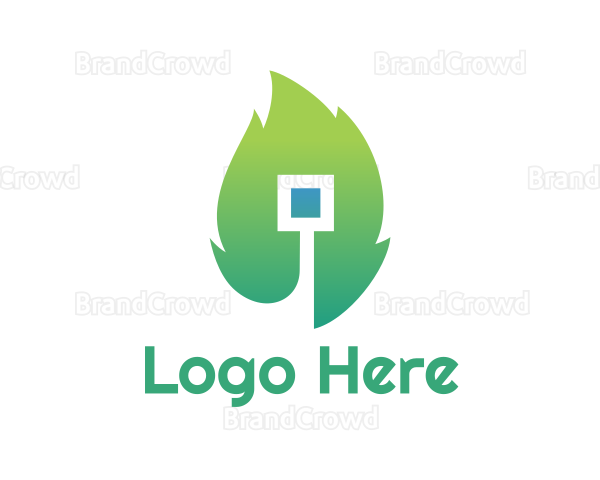 Eco Leaf Square Logo