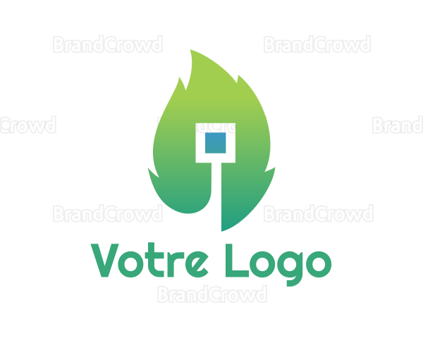 Eco Leaf Square Logo