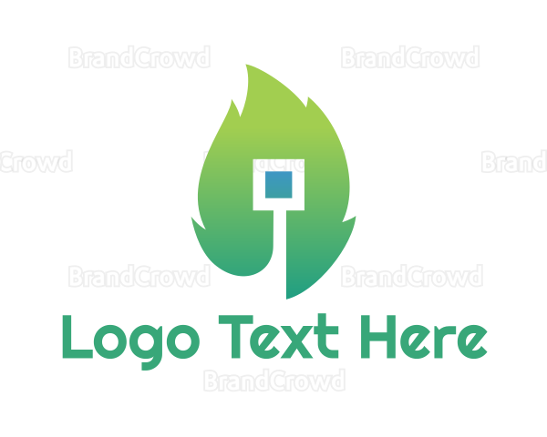 Eco Leaf Square Logo