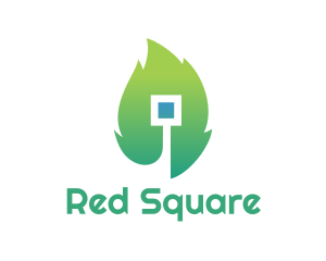 Eco Leaf Square logo design