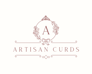 Crown Ribbon Wreath logo design