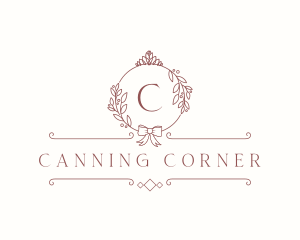 Crown Ribbon Wreath logo design