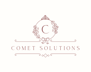 Crown Ribbon Wreath logo design