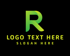 Cyber Security - Green Letter R logo design