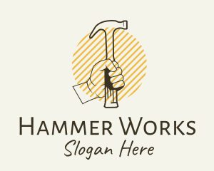 Hammer - Hand Hammer Carpentry logo design