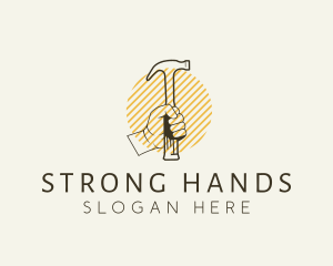 Hand Hammer Carpentry logo design