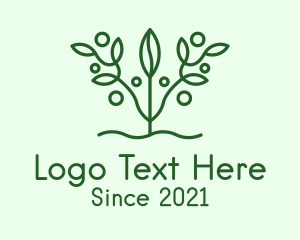 Wreath - Green Symmetric Herb logo design