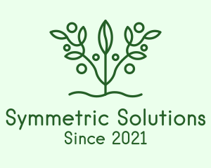 Symmetric - Green Symmetric Herb logo design