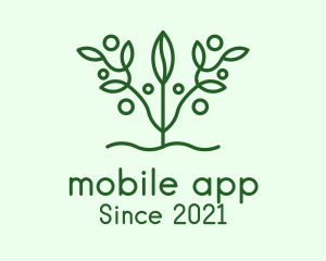 Plant - Green Symmetric Herb logo design