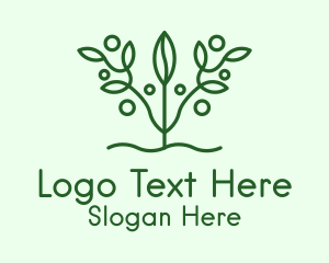 Green Symmetric Herb  Logo