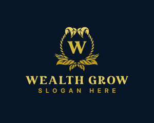 Expensive Royal Leaves logo design