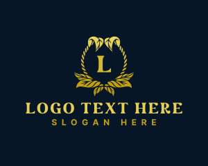 Kingdom - Expensive Royal Leaves logo design