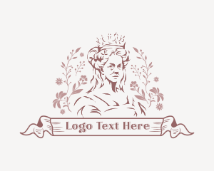 Woman - Floral Royal Queen logo design