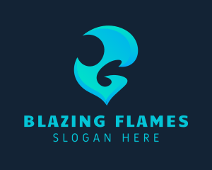 Inferno - Blue Flame Element logo design