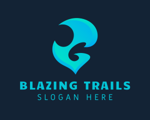 Blue Flame Element logo design